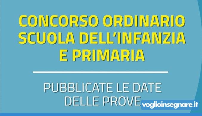 Concorso ordinario scuola infanzia e primaria: pubblicate le date delle prove